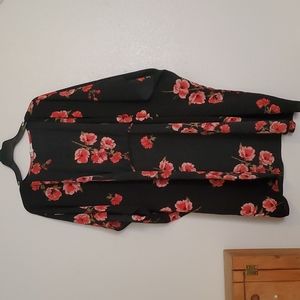 Black and floral shall/cover up